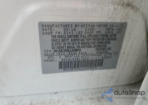 2018 Nissan Sentra S из США, поврежденный, VIN 3N1AB7AP6JL649019